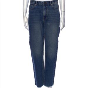 RAEY Matches Fashion High Rise Stovepipe Straight Leg 100% Cotton Jeans